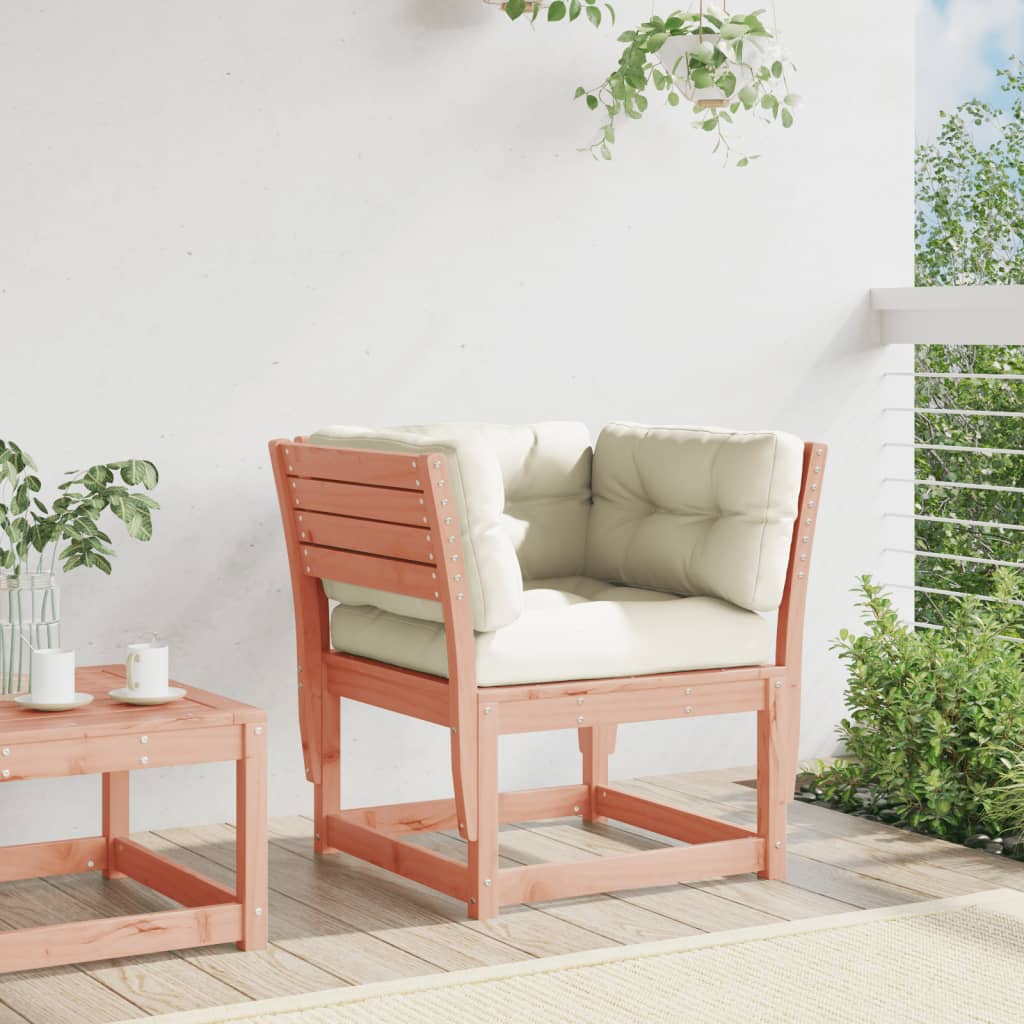 vidaXL Garden Sofa Armrest with Cushions Solid Wood Douglas