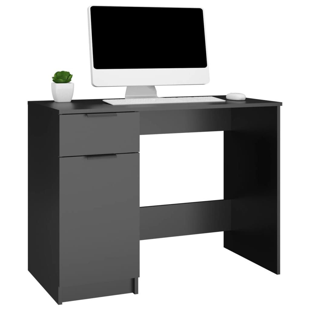 vidaXL Desk Black 100x50x75 cm Engineered Wood