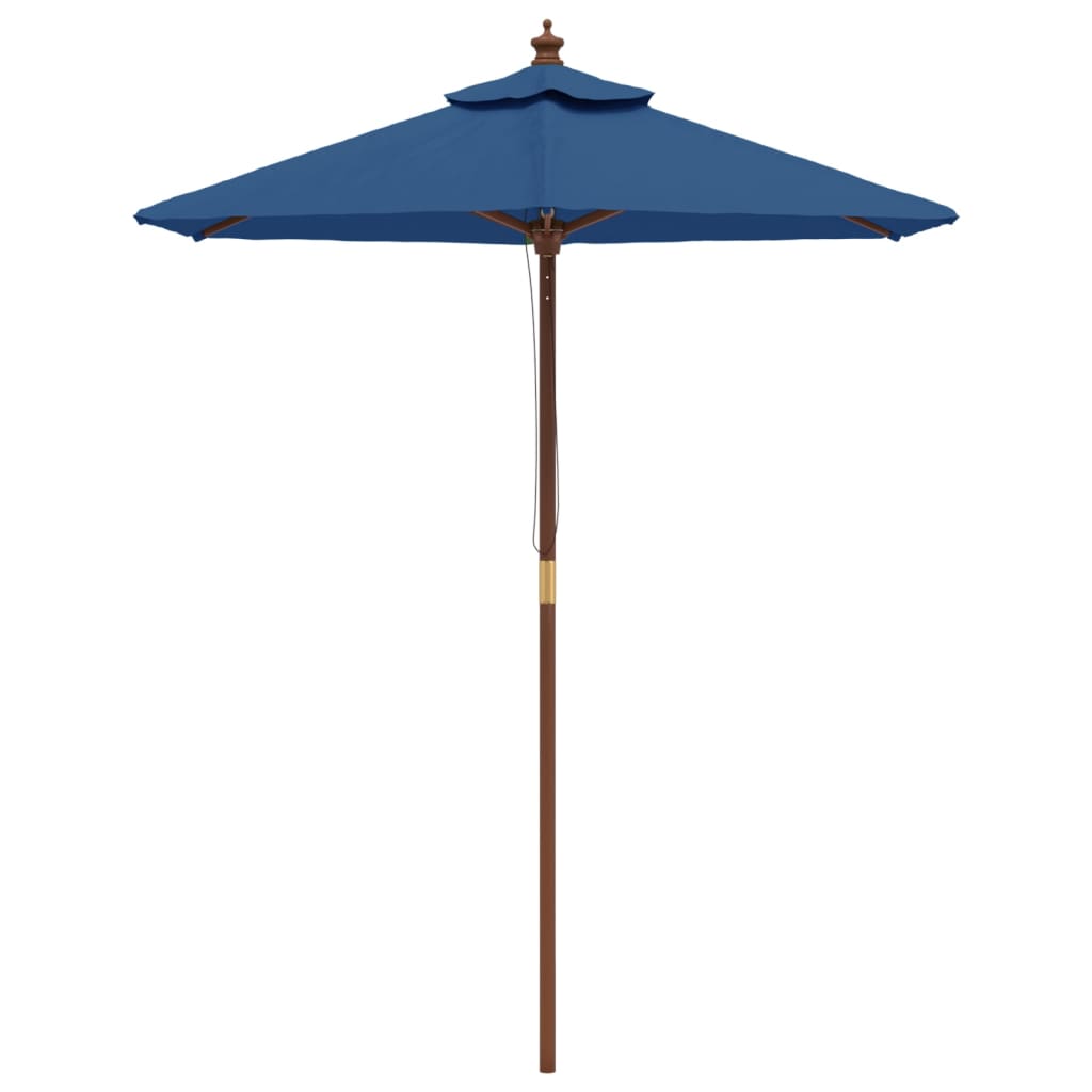 vidaXL Garden Parasol with Wooden Pole Azure Blue 196x231 cm