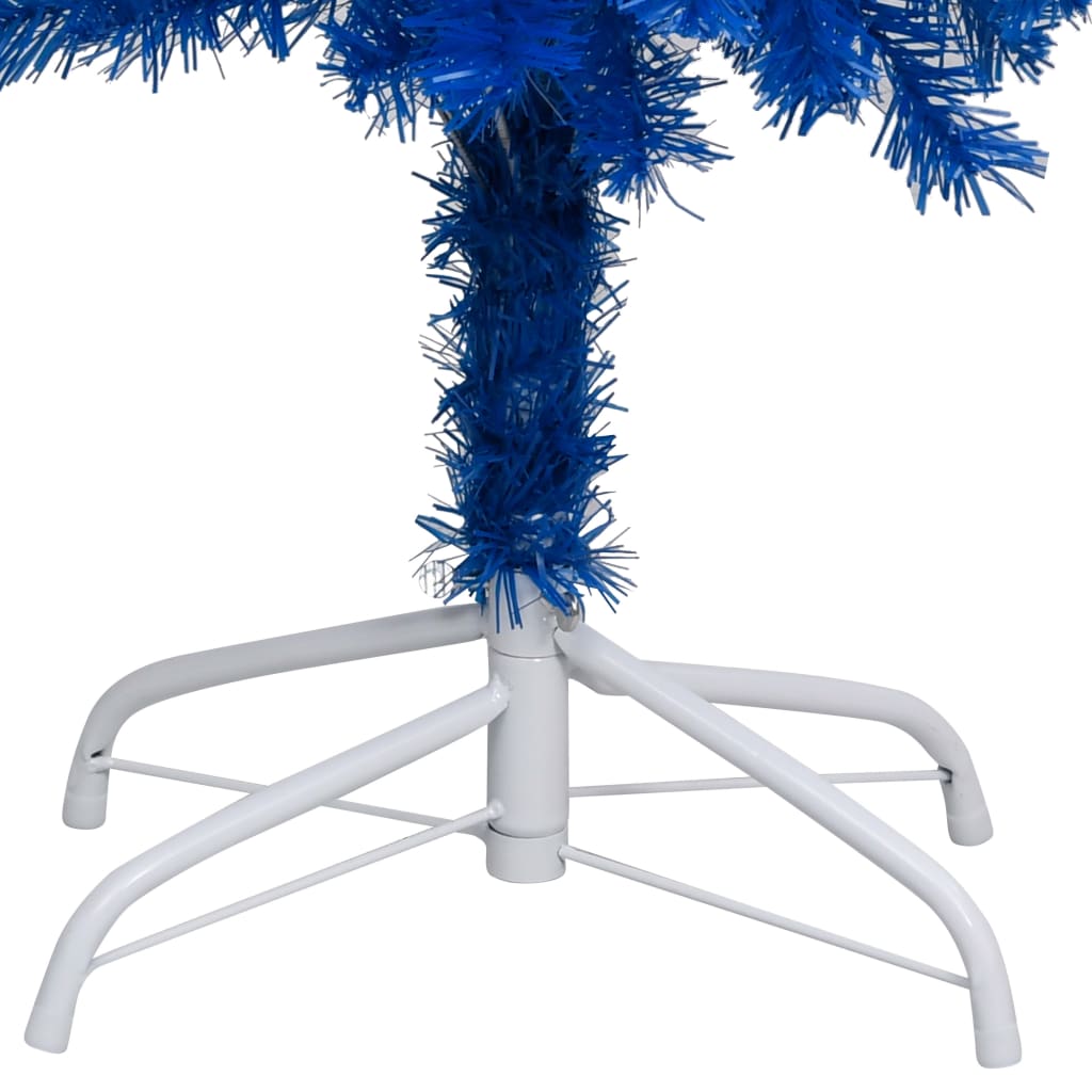 vidaXL Artificial Pre-lit Christmas Tree with Ball Set Blue 150 cm PVC