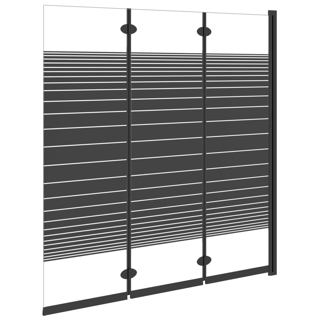 vidaXL Foldable Shower Enclosure 3 Panels 130x130 cm ESG Black