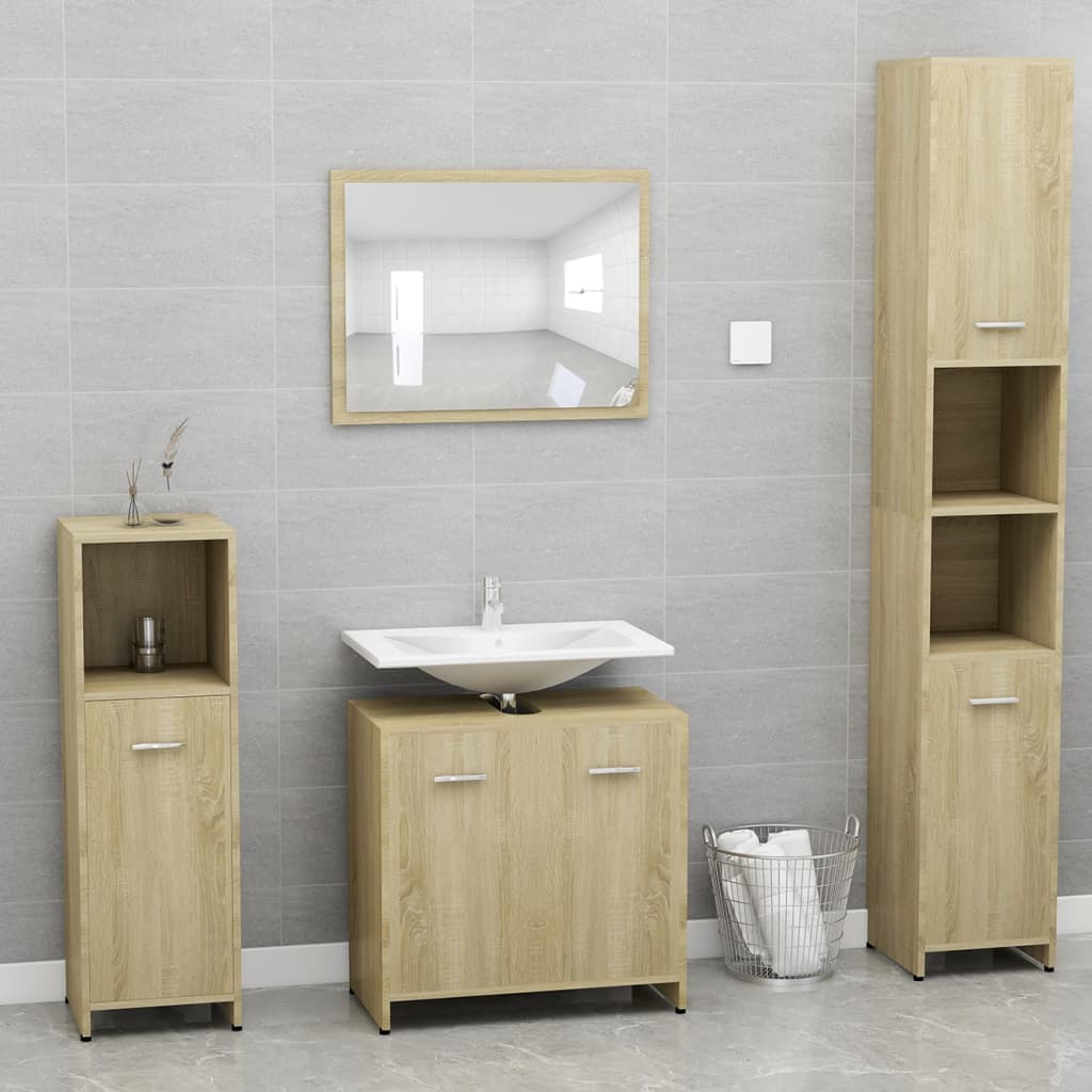 vidaXL Bathroom Cabinet Sonoma Oak 60x33x61 cm Engineered Wood