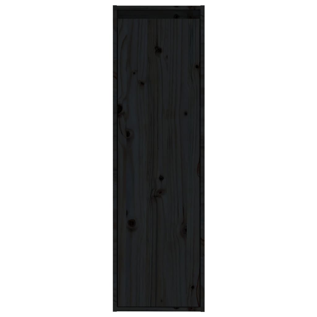 vidaXL Wall Cabinets 2 pcs Black 30x30x100 cm Solid Pinewood