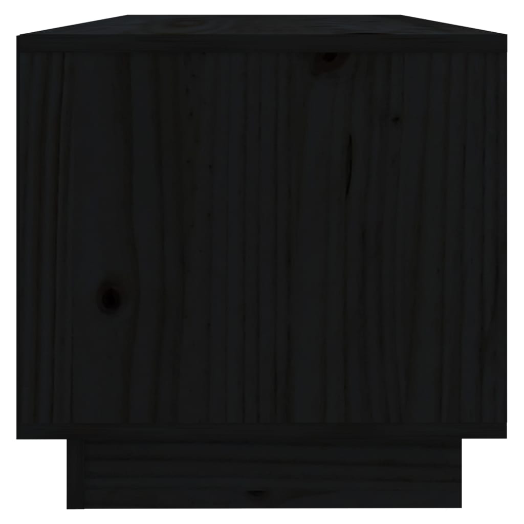 vidaXL TV Cabinet Black 90x35x35 cm Solid Wood Pine