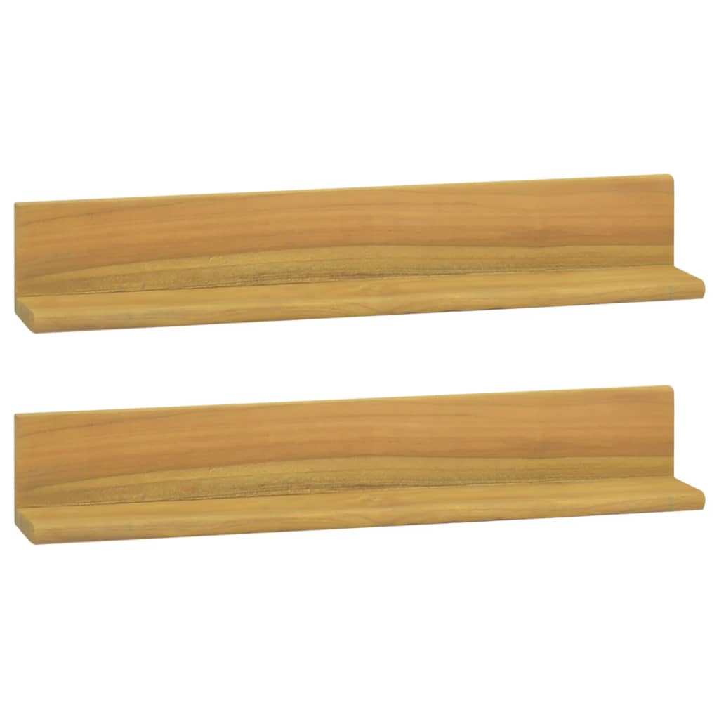 vidaXL Wall Shelves 2 pcs 60x10x10 cm Solid Wood Teak