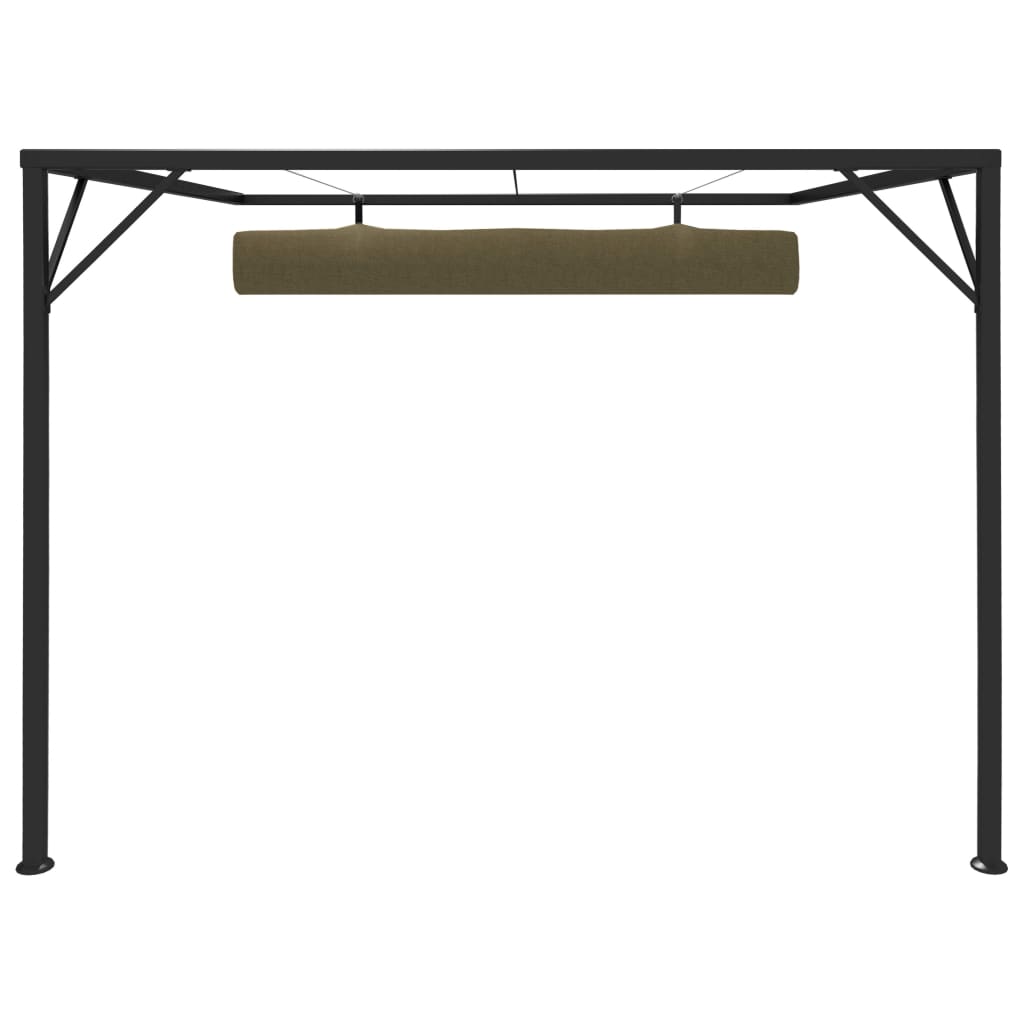 vidaXL Garden Wall Gazebo with Retractable Roof 3x3 m Taupe 180 g/m²