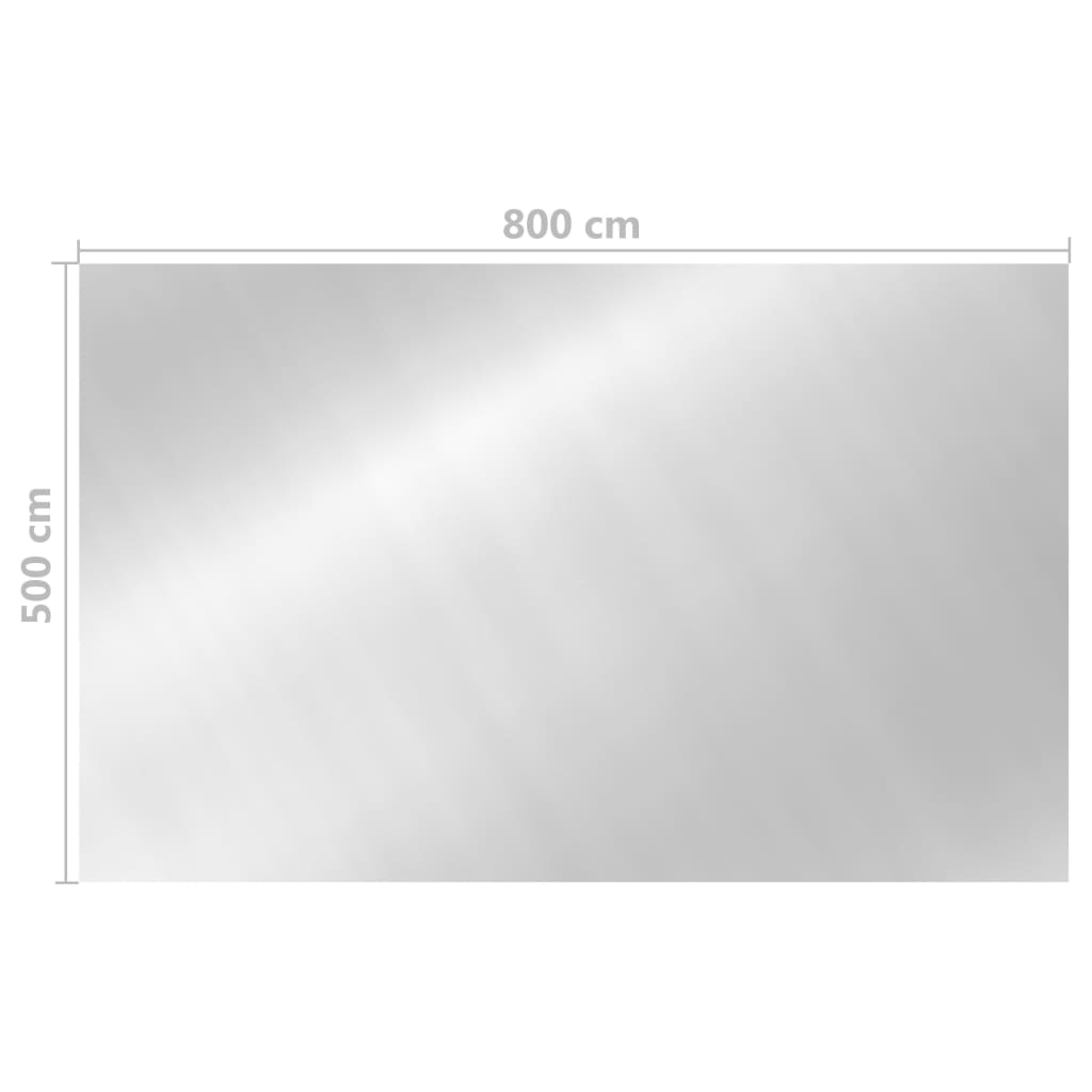 vidaXL Rectangular Pool Cover 800x500 cm PE Silver