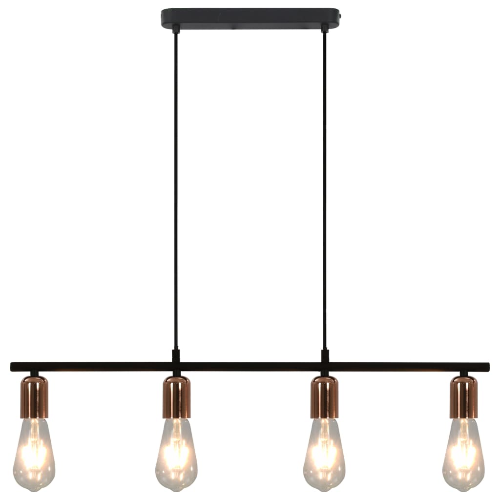 vidaXL Ceiling Lamp with Filament Bulbs 2 W Black and Copper 80 cm E27