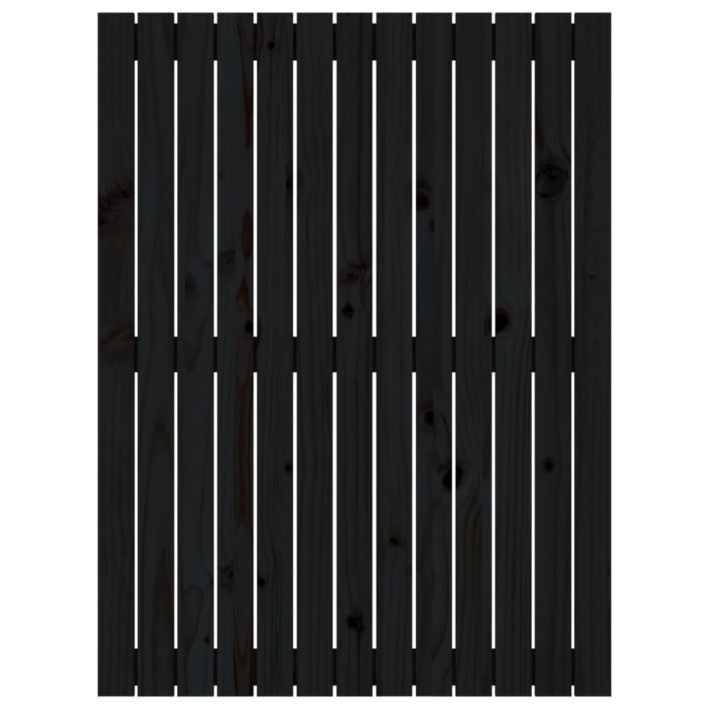 vidaXL Wall Headboard Black 82.5x3x110 cm Solid Wood Pine