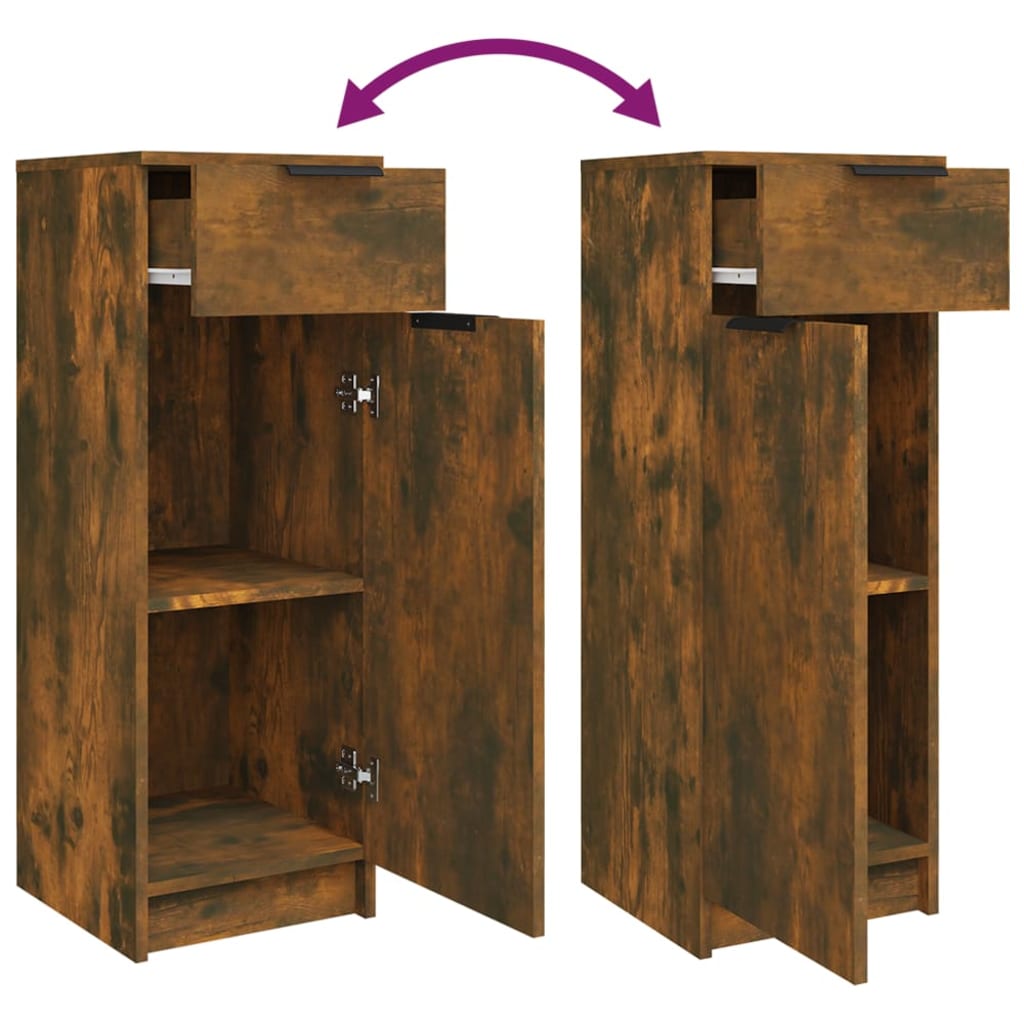 vidaXL 5 Piece Bathroom Cabinet Set Smoked Oak Engineered Wood