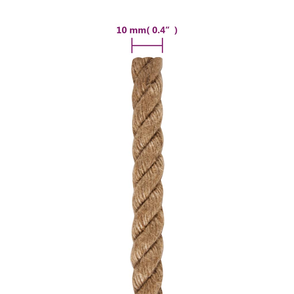 vidaXL Rope 100% Jute 10 mm 100 m