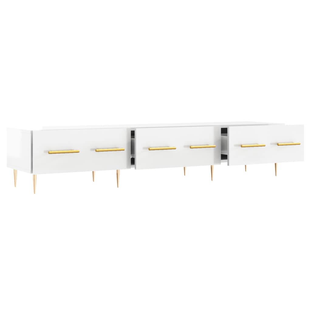 vidaXL TV Cabinet High Gloss White 150x36x30 cm Engineered Wood