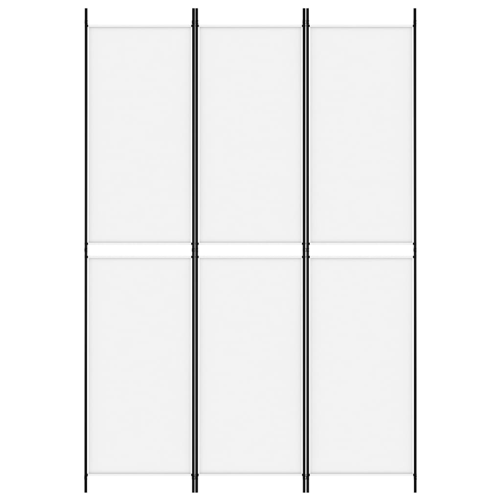 vidaXL 3-Panel Room Divider White 150x220 cm Fabric