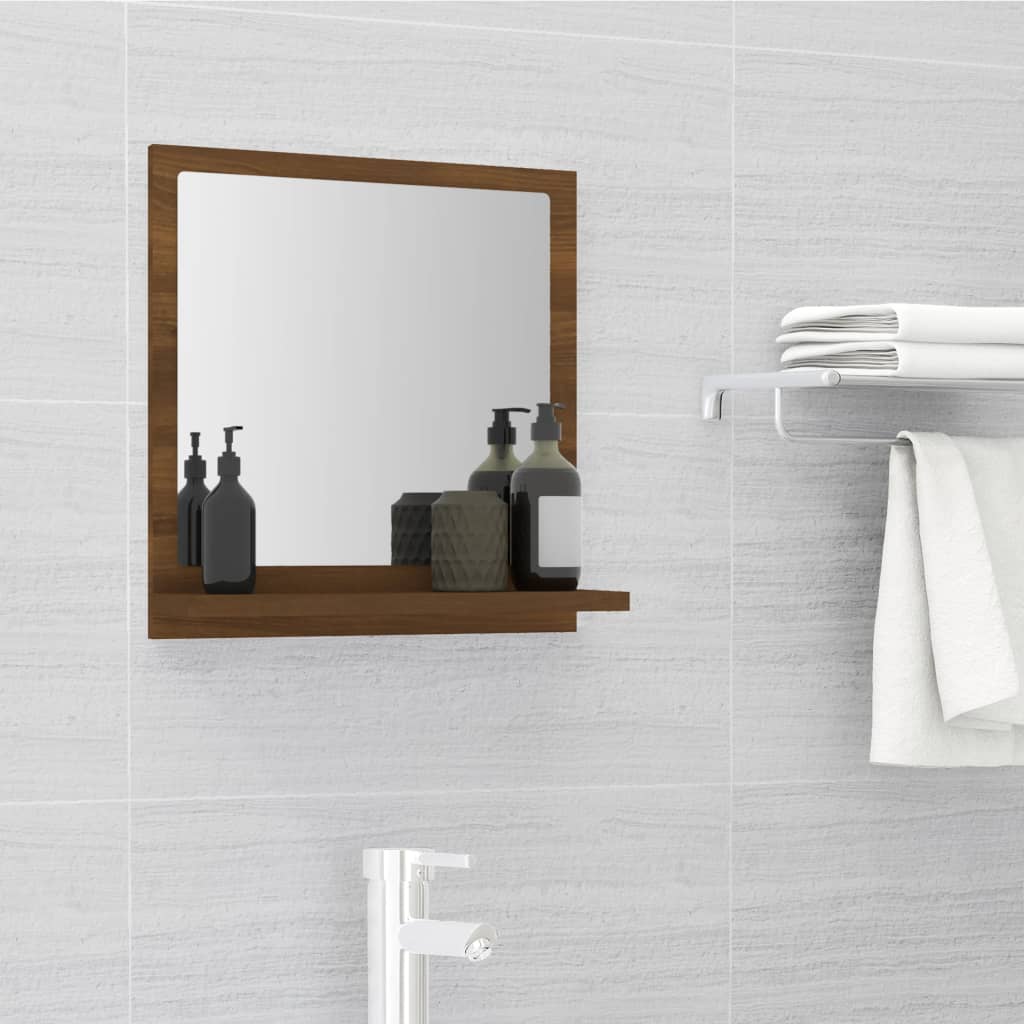 vidaXL Bathroom Mirror Brown Oak 40x10.5x37 cm Engineered Wood