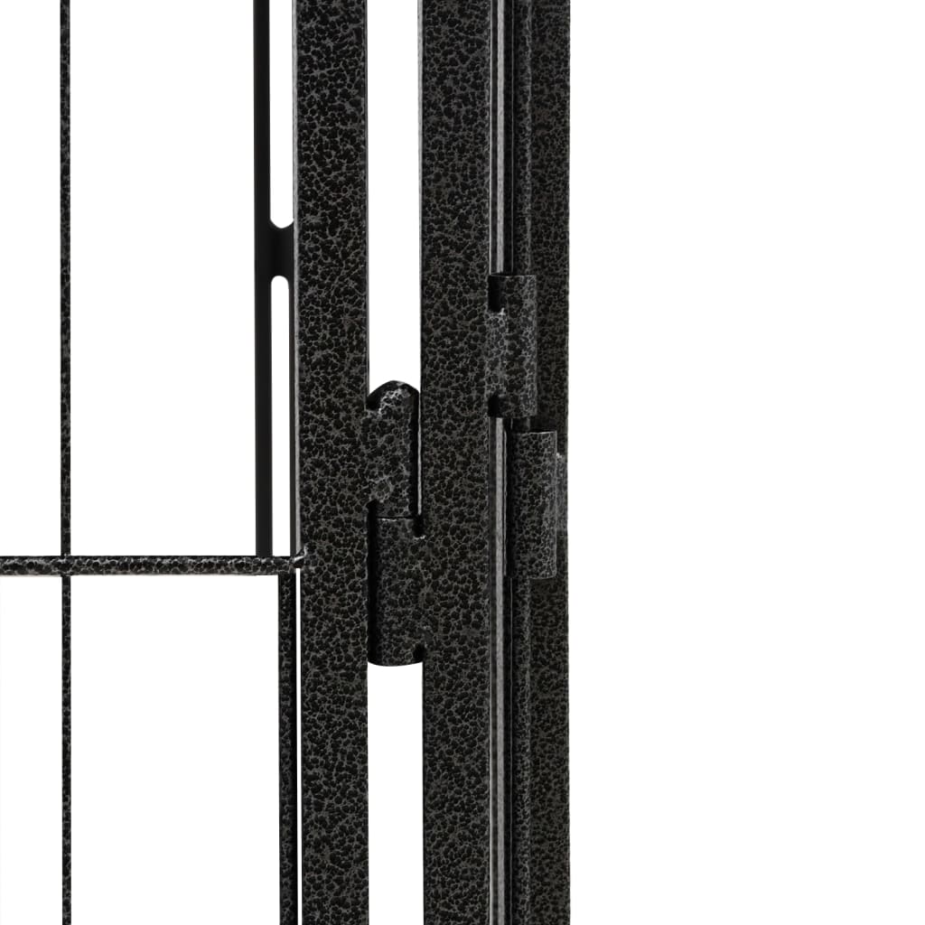 vidaXL 24-Panel Dog Playpen Black 100x50 cm Powder-coated Steel