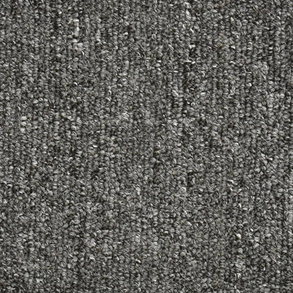 vidaXL Carpet Stair Treads 15 pcs Dark Grey 56x17x3 cm