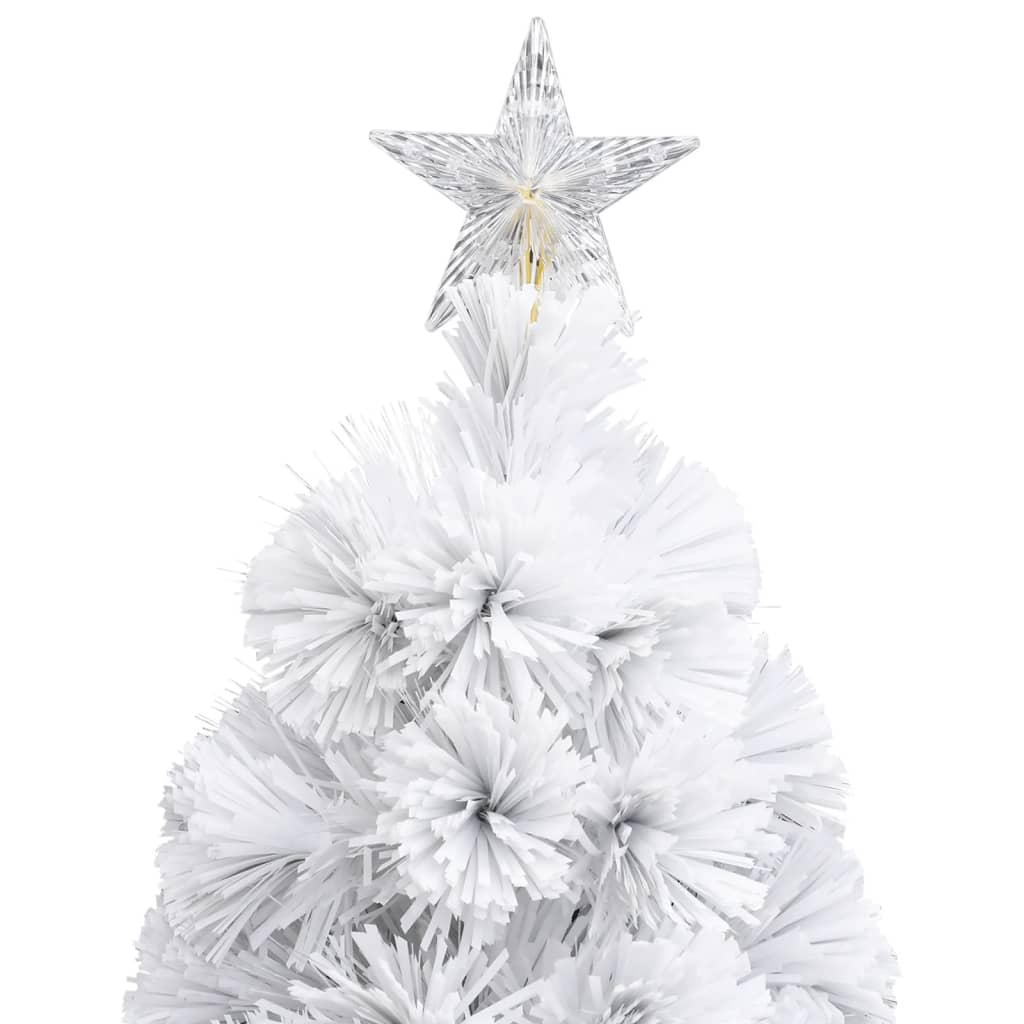 vidaXL Artificial Pre-lit Christmas Tree White 210 cm Fibre Optic