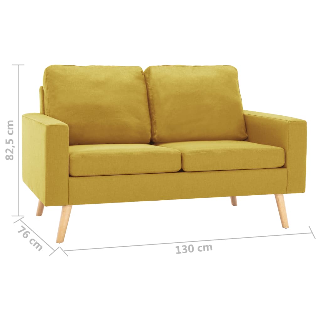vidaXL 2 Piece Sofa Set Fabric Yellow