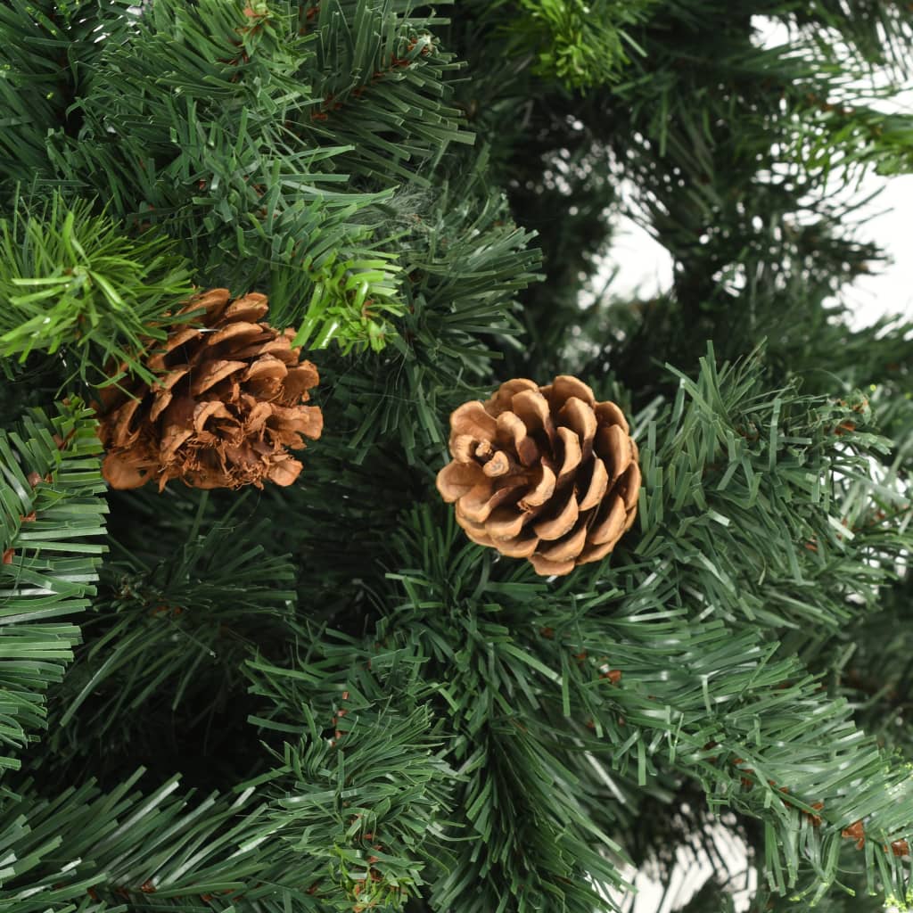 vidaXL Artificial Christmas Tree with Pine Cones Green 210 cm