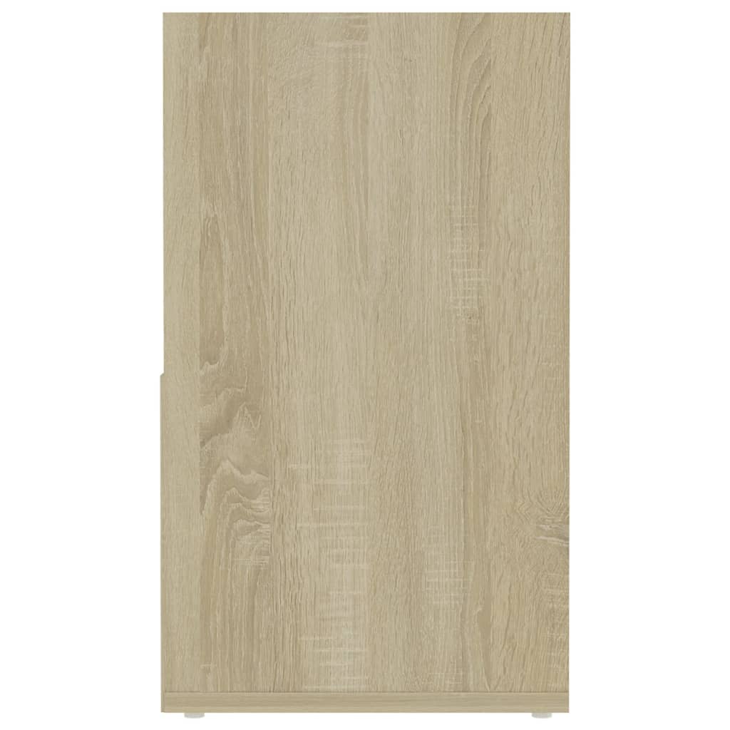 vidaXL TV Cabinet White and Sonoma Oak 149x30x52 cm Engineered Wood
