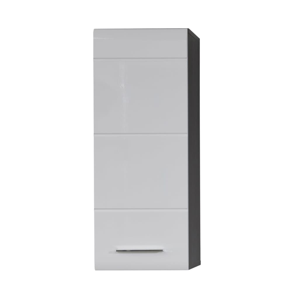 Trendteam Storage Wall Cabinet Line White and Smokey Silver