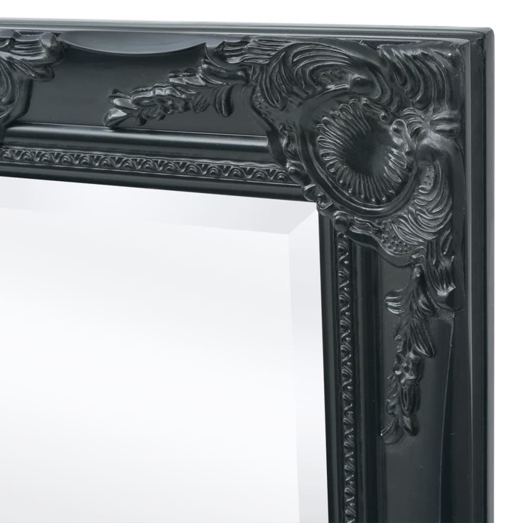 vidaXL Wall Mirror Baroque Style 100x50 cm Black