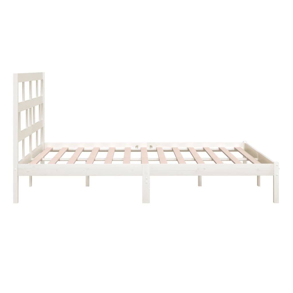 vidaXL Bed Frame White Solid Wood Pine 200x200 cm