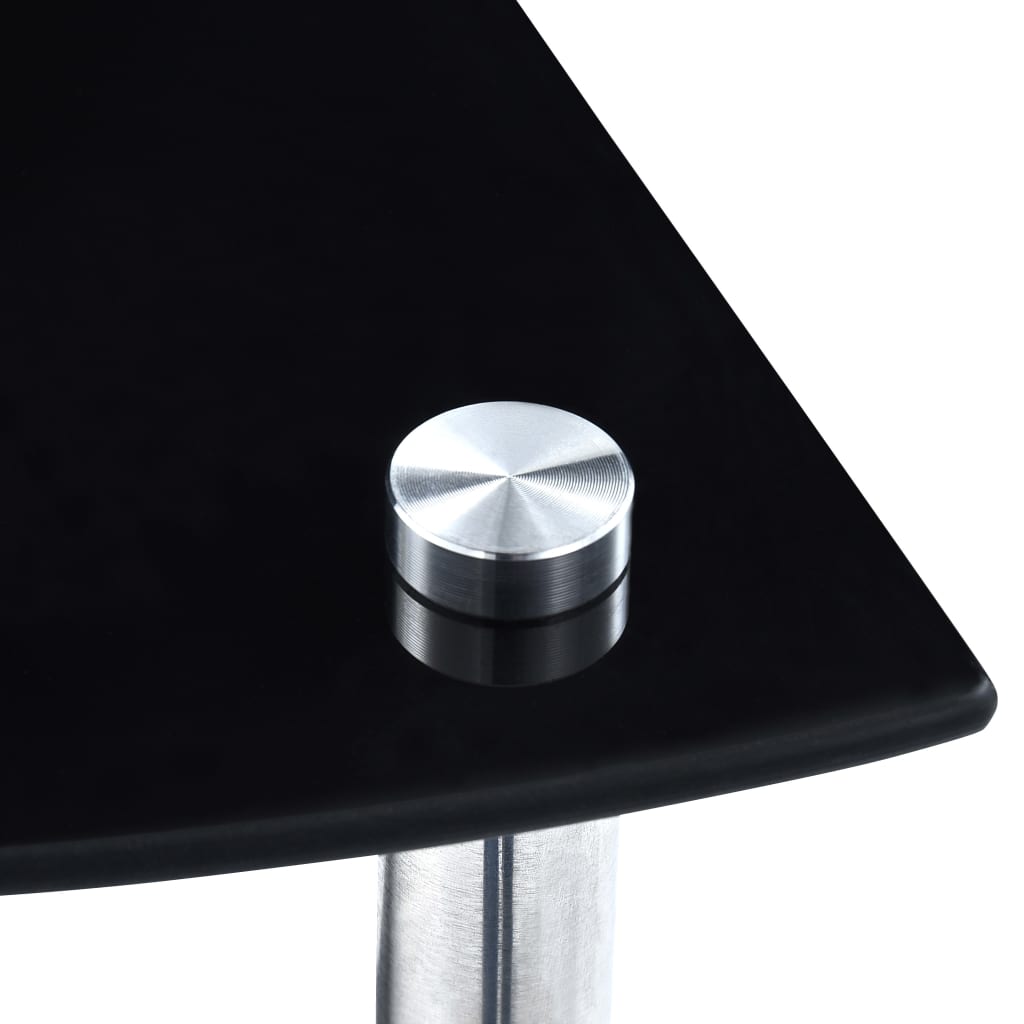 vidaXL 4-Tier Shelf Black 30x30x100 cm Tempered Glass