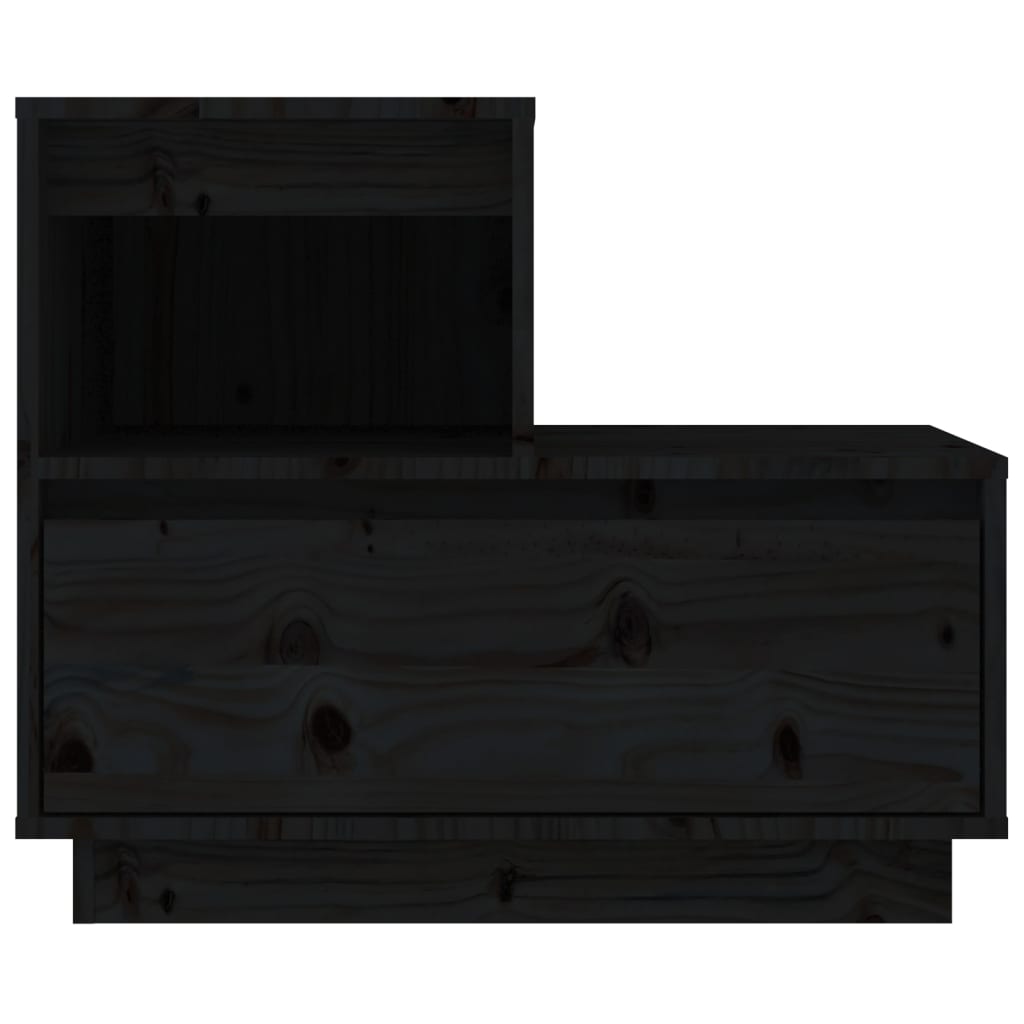 vidaXL Bedside Cabinet Black 60x34x51 cm Solid Wood Pine