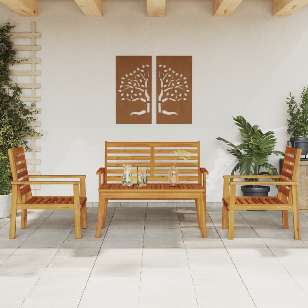 vidaXL 4 Piece Garden Lounge Set Solid Wood Acacia