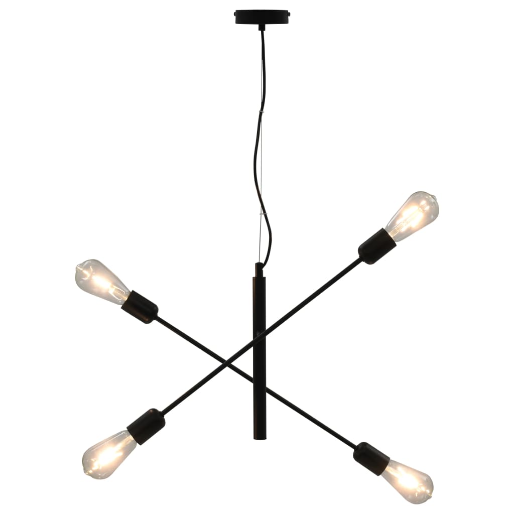 vidaXL Ceiling Light with Filament Bulbs 2 W Black E27