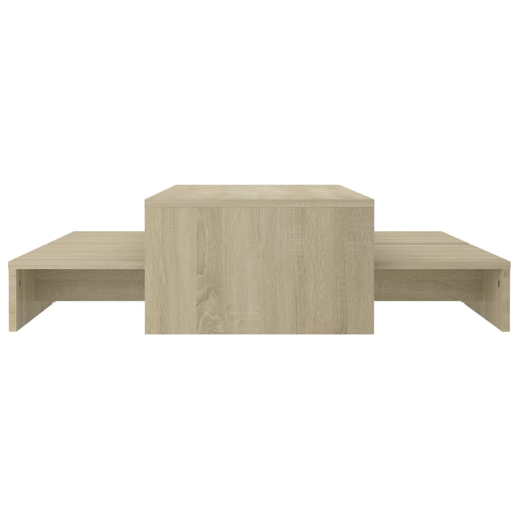 vidaXL Nesting Coffee Table Set Sonoma Oak 100x100x26.5 cm Engineered Wood