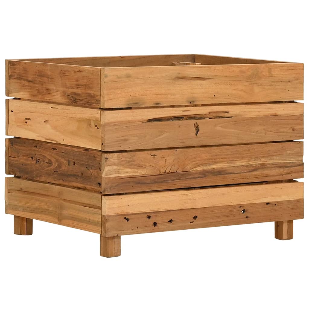 vidaXL Raised Bed 50x40x38 cm Recycled Teak Wood and Steel