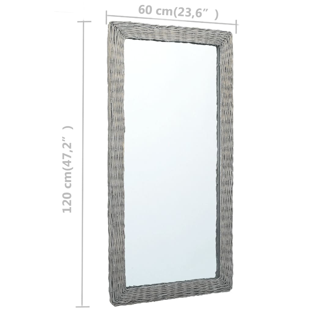 vidaXL Mirror 120x60 cm Wicker