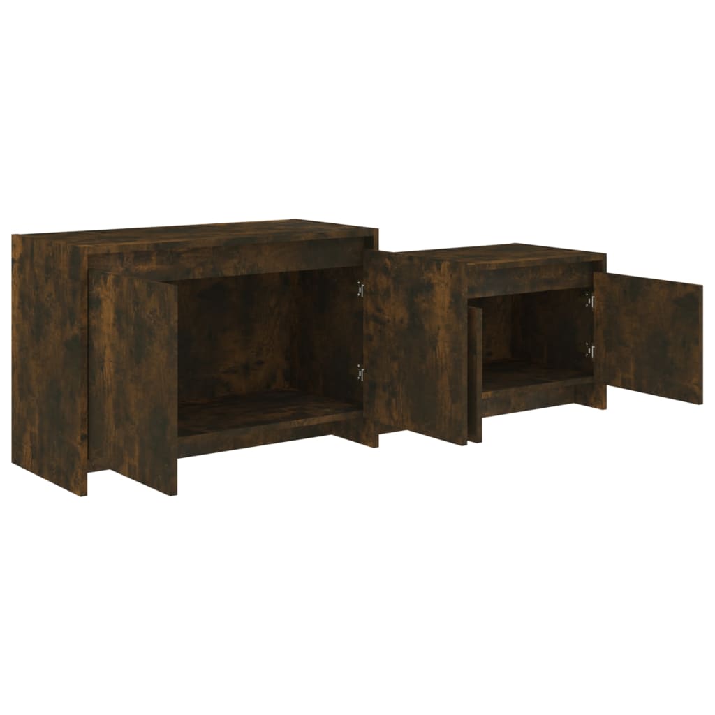 vidaXL TV Cabinet Smoked Oak 146.5x35x50 cm Engineered Wood