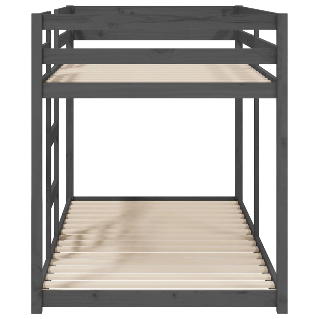 vidaXL Bunk Bed Grey 90x200 cm Solid Wood Pine