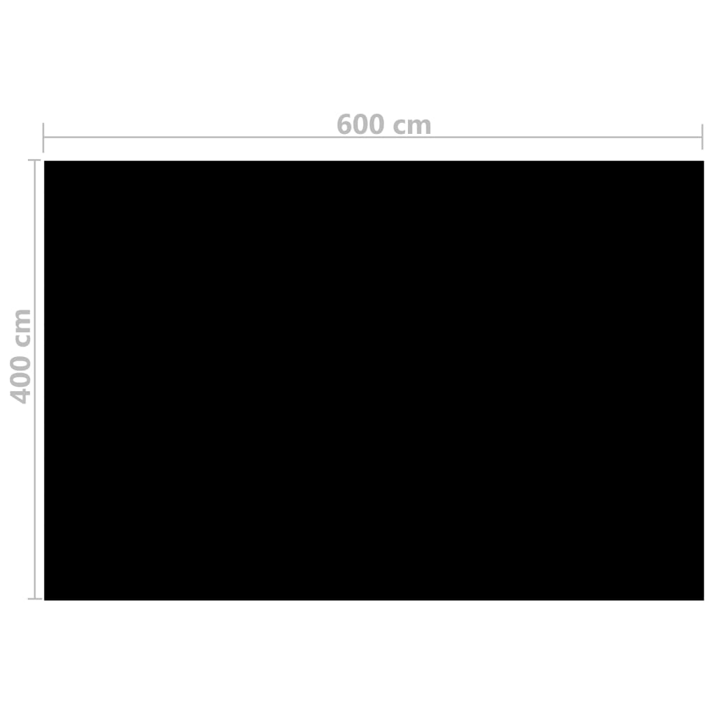 vidaXL Rectangular Pool Cover 600x400 cm PE Black