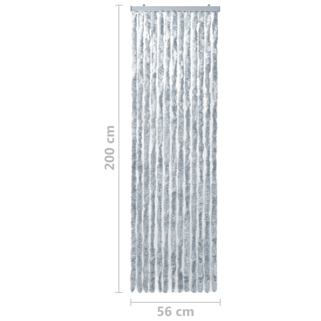 vidaXL Insect Curtain White and Grey 56x200 cm Chenille