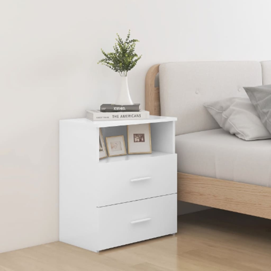 vidaXL Bed Cabinet White 50x32x60 cm