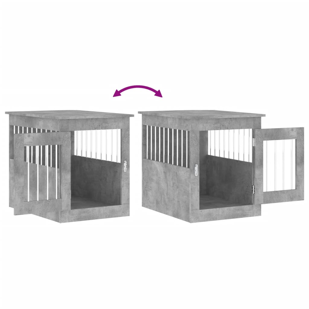 vidaXL Dog Crate Furniture Concrete Grey 55x75x65 cm Engineered Wood