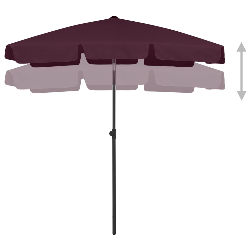 vidaXL Beach Umbrella Bordeaux Red 180x120 cm