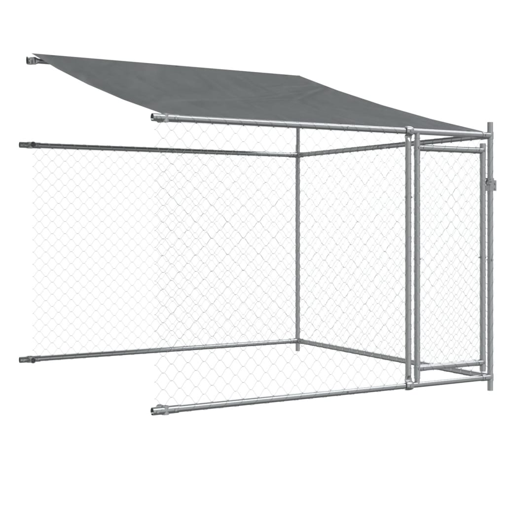 vidaXL Dog Cage with Roof and Doors Grey 10x2x2 m Galvanised Steel