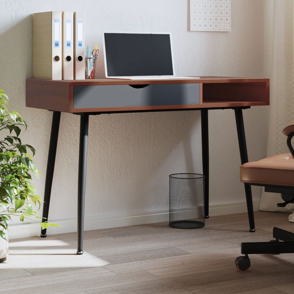 vidaXL Computer Desk with Drawer Brown 110x50x75 cm Engineered Wood
