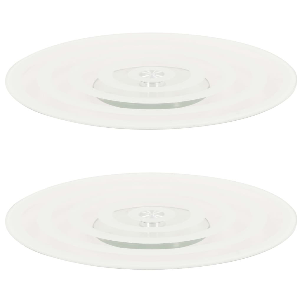 vidaXL Rotating Serving Plates 2 pcs Transparent 30 cm Tempered Glass