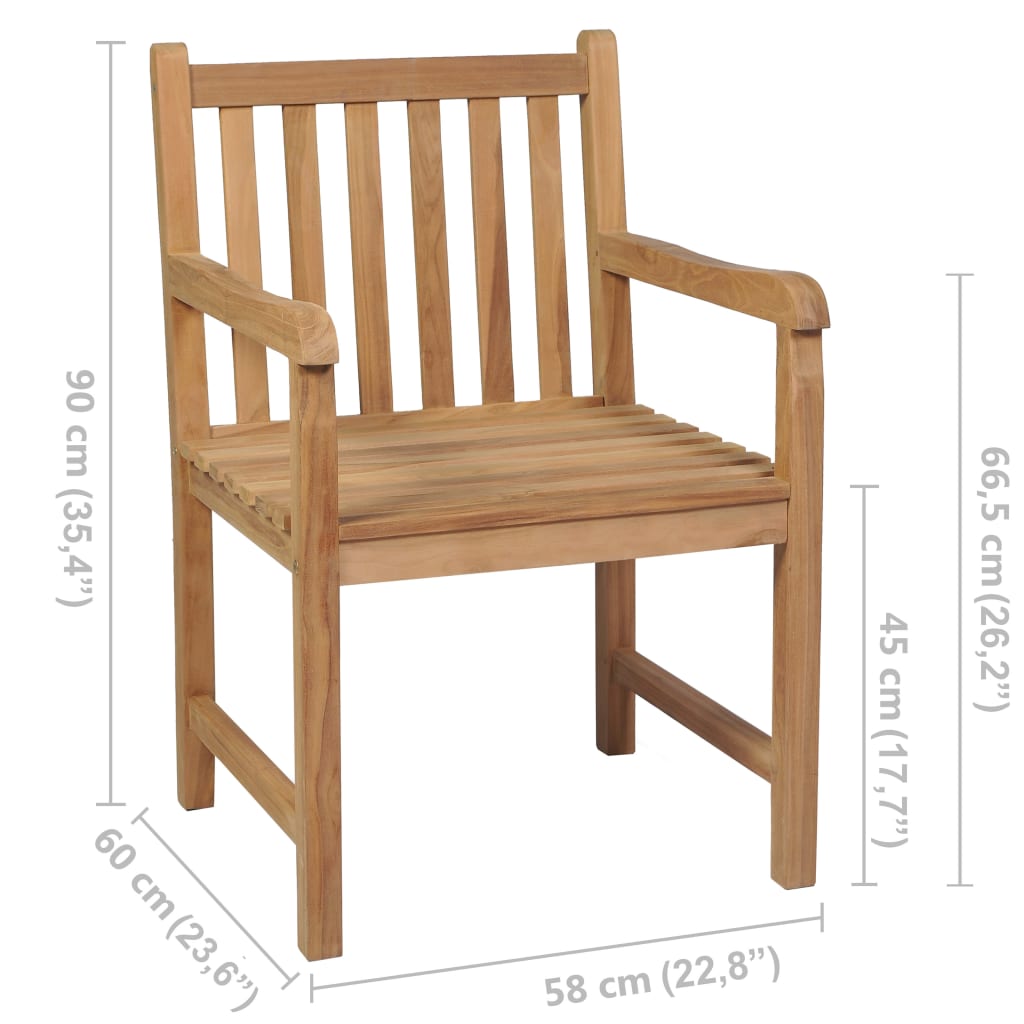 vidaXL Outdoor Chairs 4 pcs Solid Teak Wood