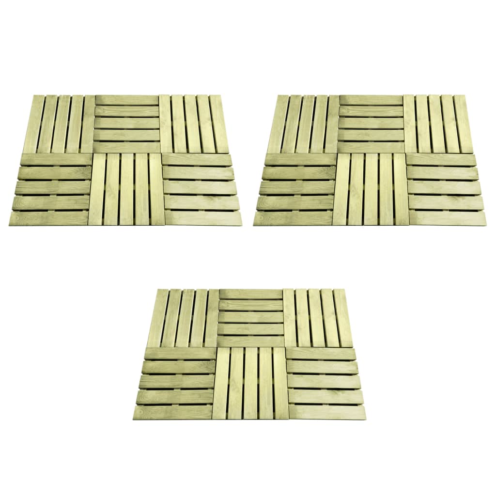 vidaXL 18 pcs Decking Tiles 50x50 cm Wood Green