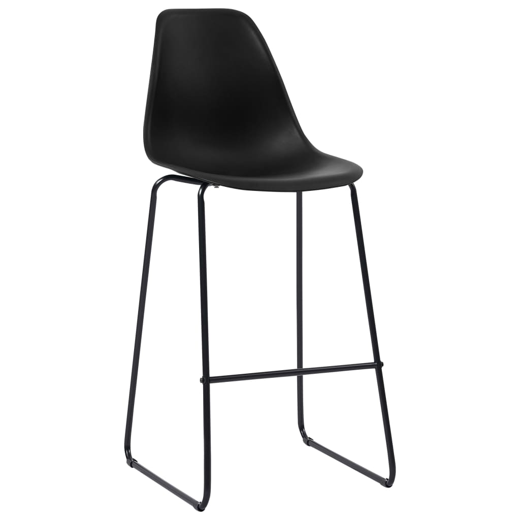 vidaXL Bar Chairs 2 pcs Black Plastic