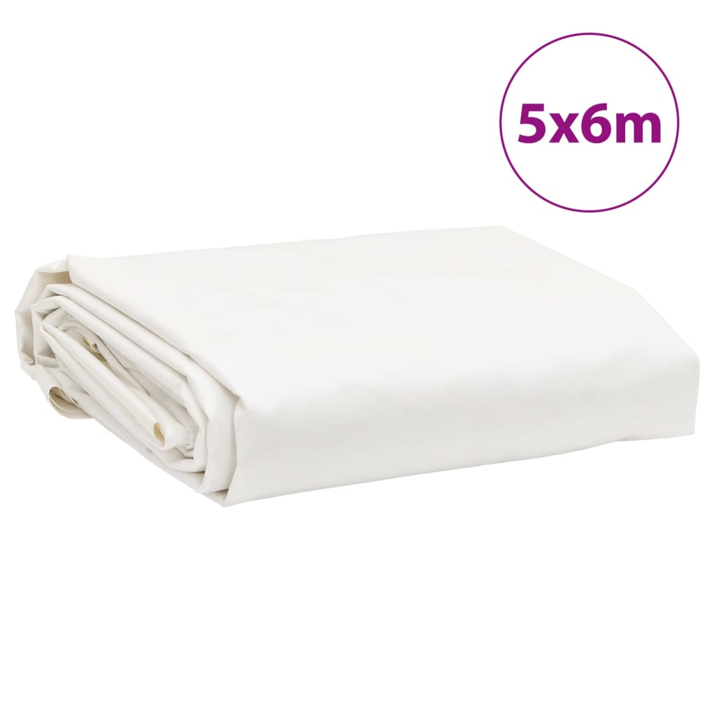 vidaXL Tarpaulin 650 g/m² 5x6 m White