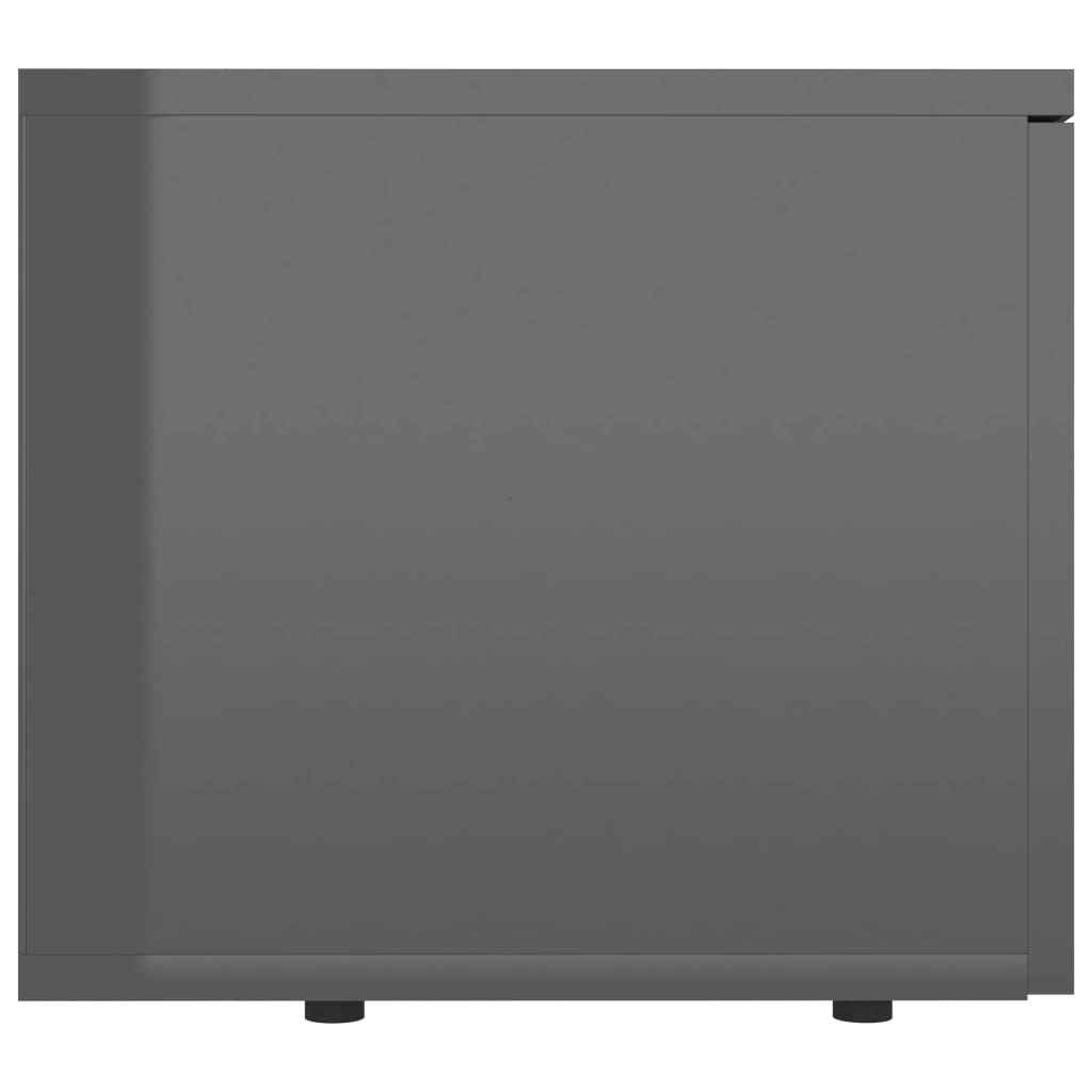 vidaXL TV Cabinet High Gloss Grey 80x34x30 cm Engineered Wood
