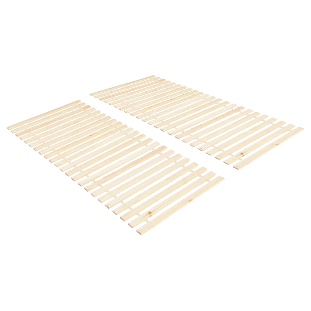 vidaXL Roll up Bed Bases 2 pcs with 23 Slats 80x200 cm Solid Pinewood